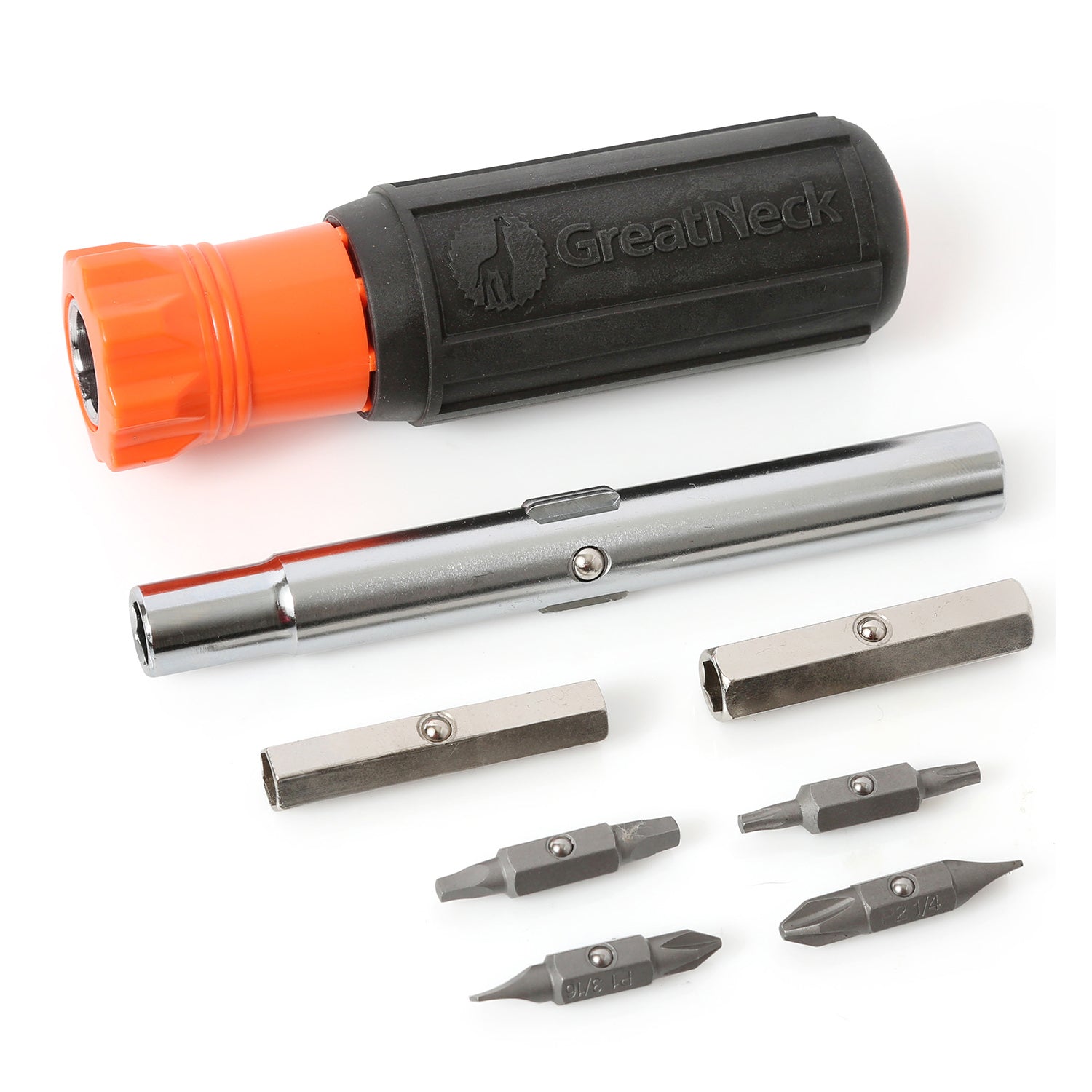 GreatNeck SD11RC 11-in-1 Multi-Bit Cushion Grip Screwdriver and