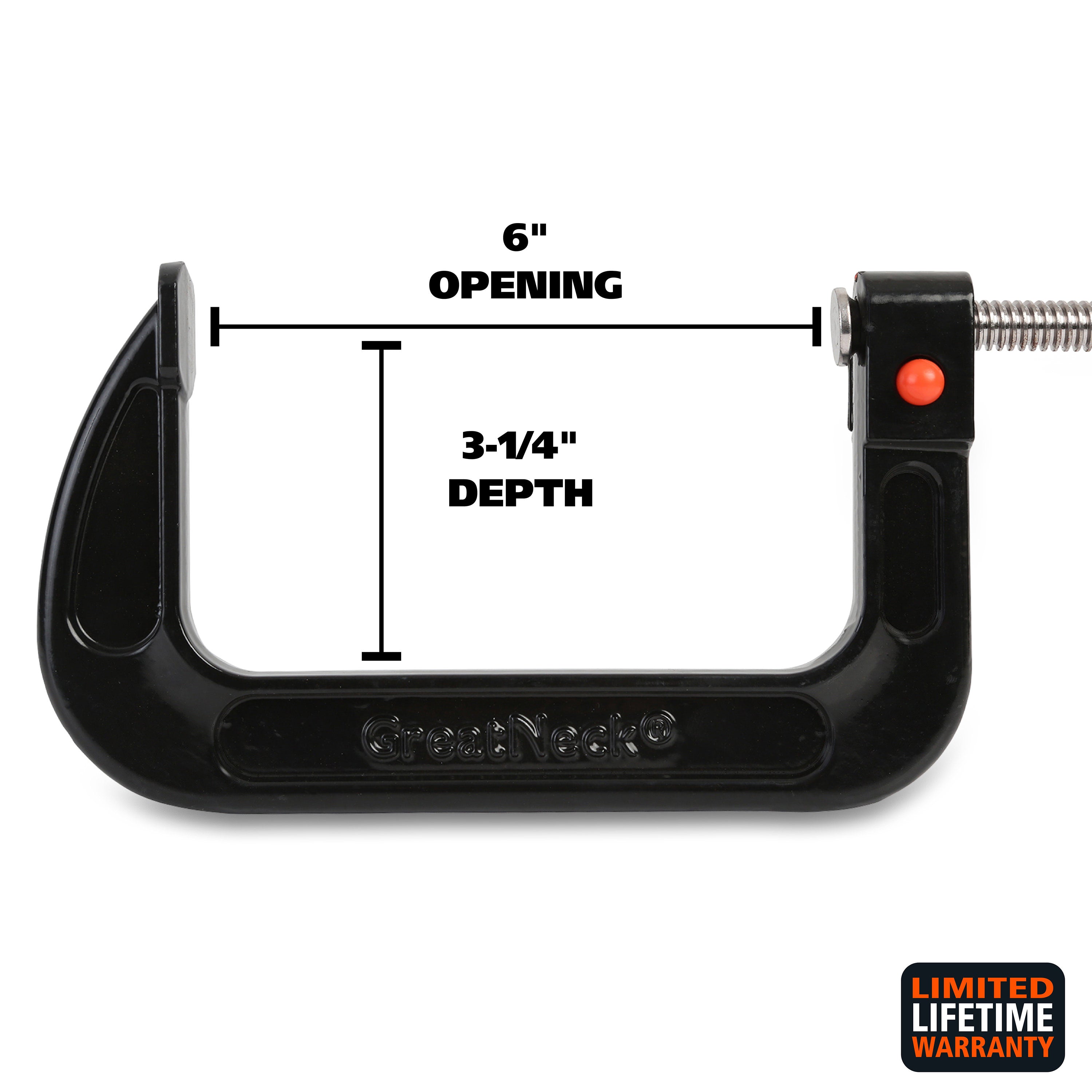 GreatNeck QRCC6 Quick Release C-Clamp (6 Inch) – GreatNeckTools