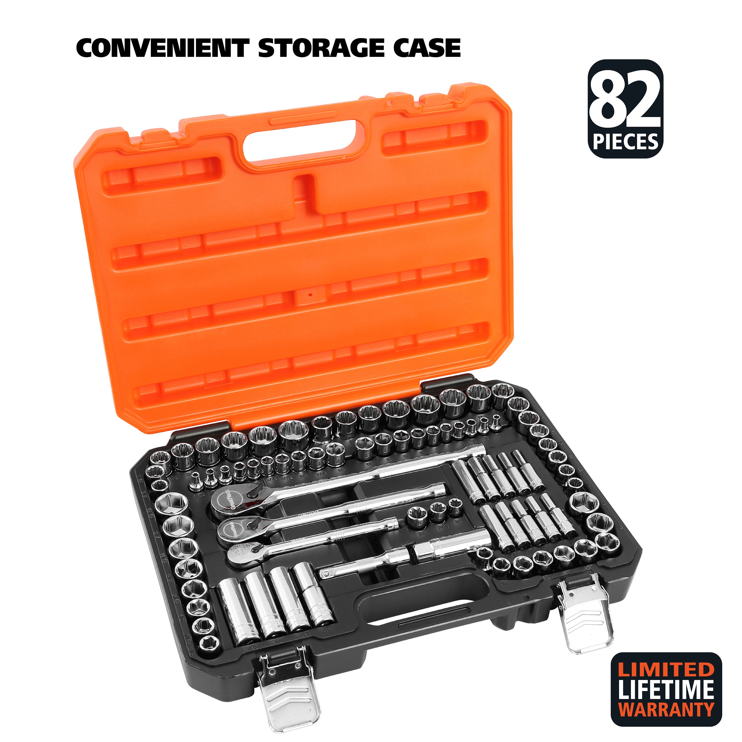 GreatNeck HC82U 82-Piece Multi-Drive Mechanic's Tool Set - SAE and
