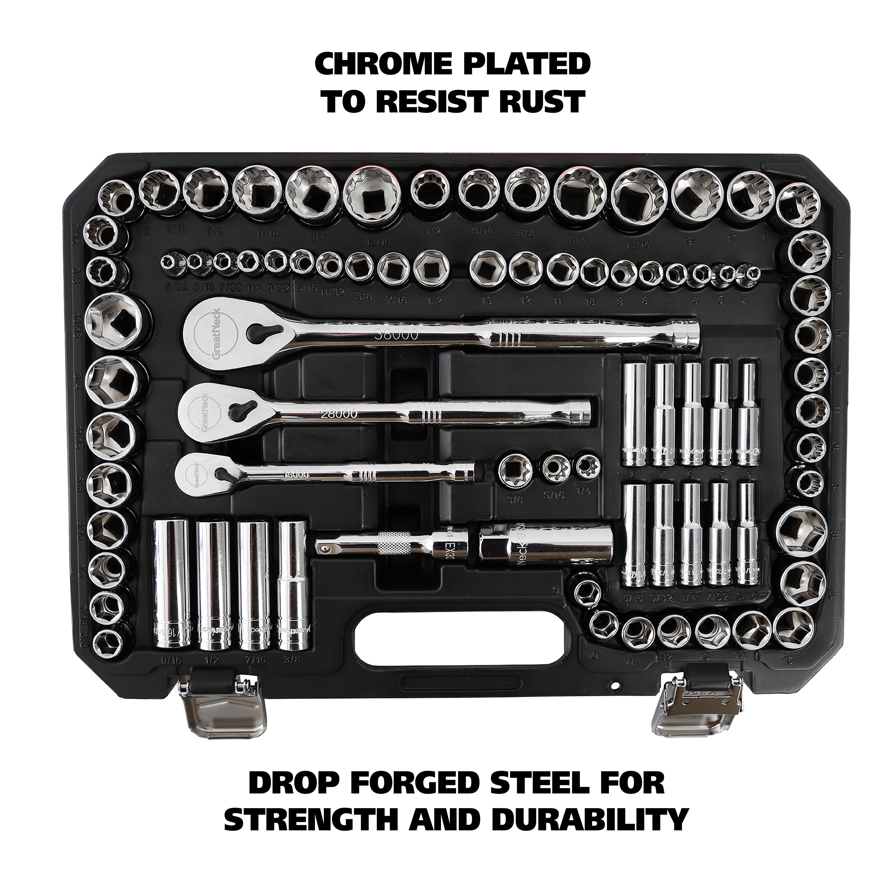 GreatNeck HC82U 82-Piece Multi-Drive Mechanic's Tool Set - SAE and