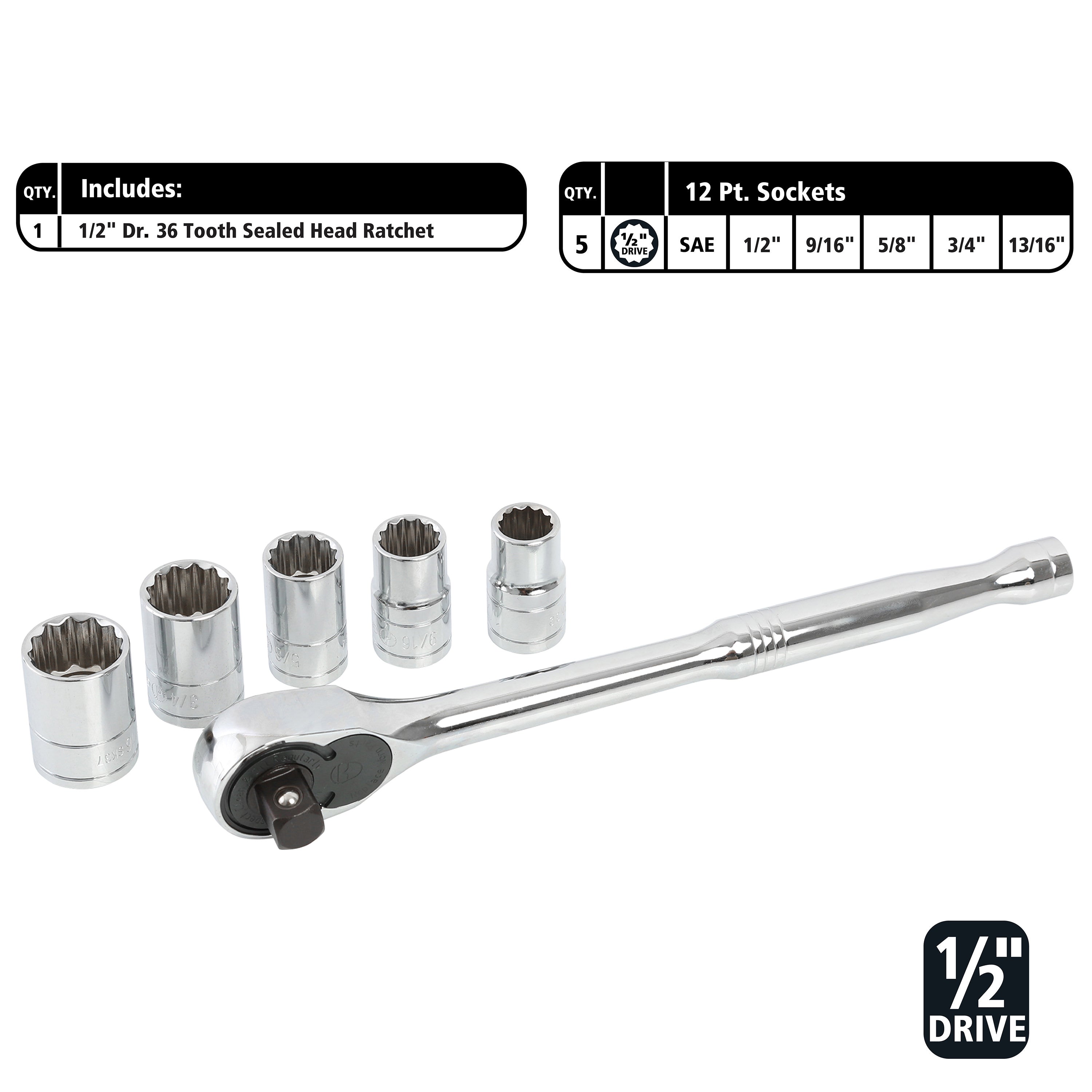 GreatNeck HC82U 82-Piece Multi-Drive Mechanic's Tool Set - SAE and