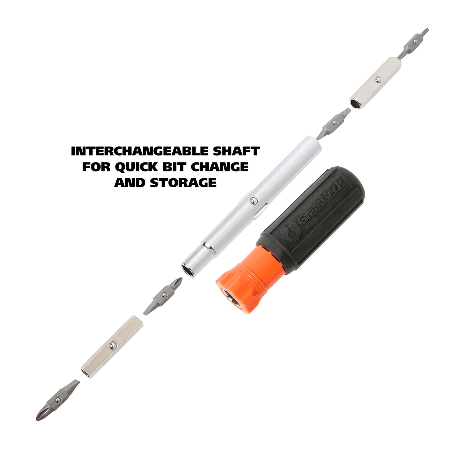 GreatNeck SD11RC 11-in-1 Multi-Bit Cushion Grip Screwdriver and